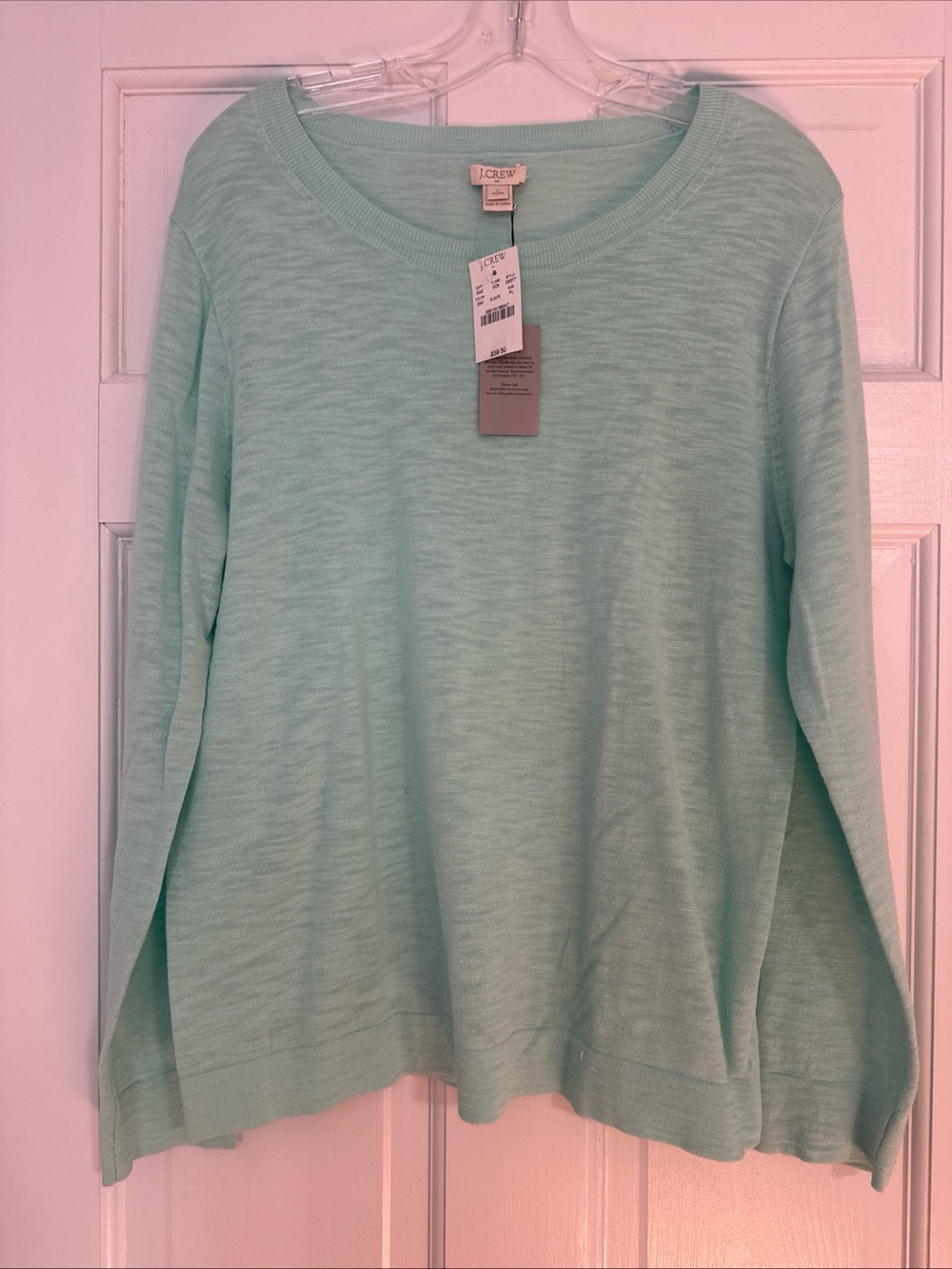 NWT J.Crew Crewneck Sweater in Light Mint Large Petite